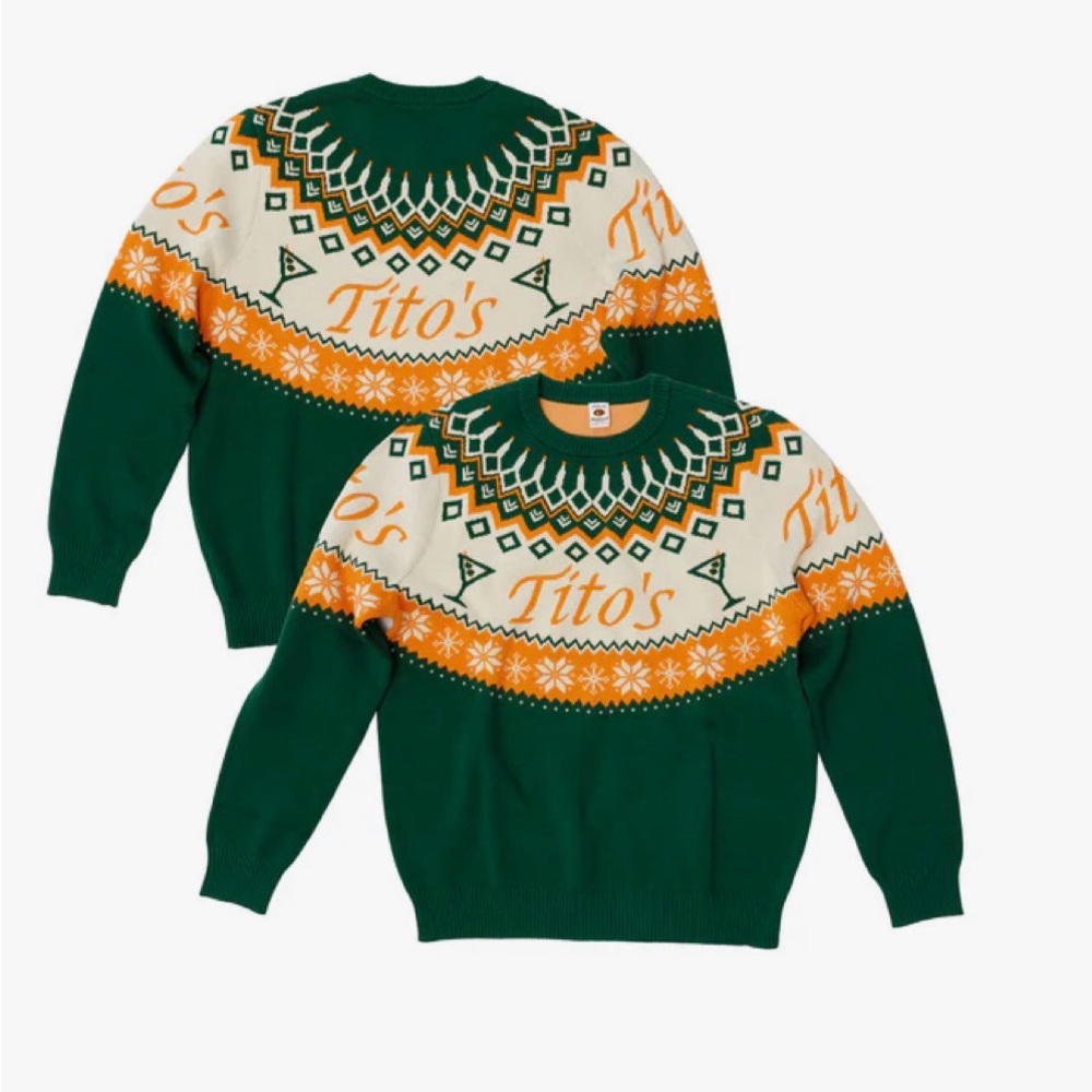 TITO'S Vodka ‘Ugly’ CHRISTMAS SWEATER 2025 Edition LET IT POUR NEW Sz Medium